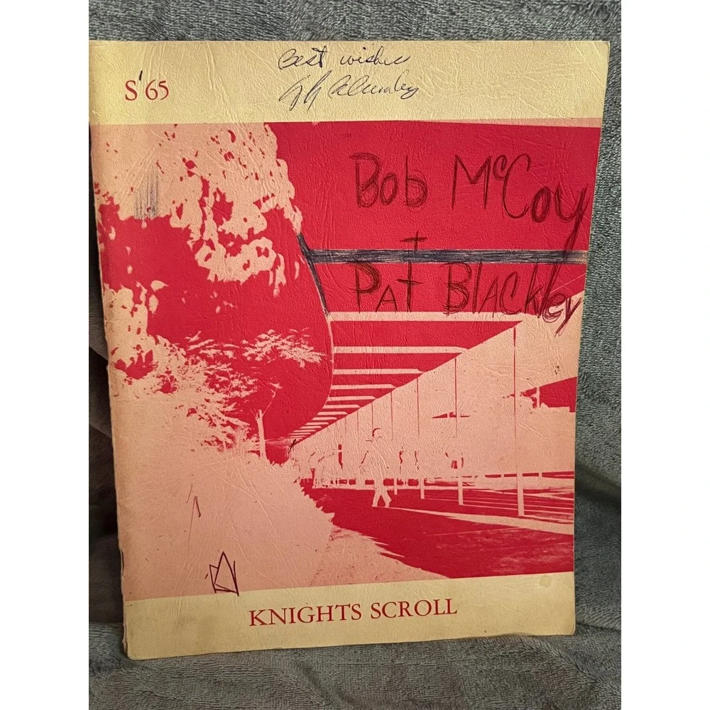 1965 Knights Scroll S'65‎ Jr High Yearbook Autographed Love Letters Art Vintage
